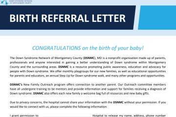 Screenshot of the Birth Referral Letter from DSNMC