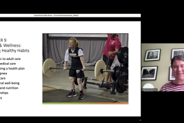 Dr. Stephanie Meredith sharing her screen with a presentation on Zoom